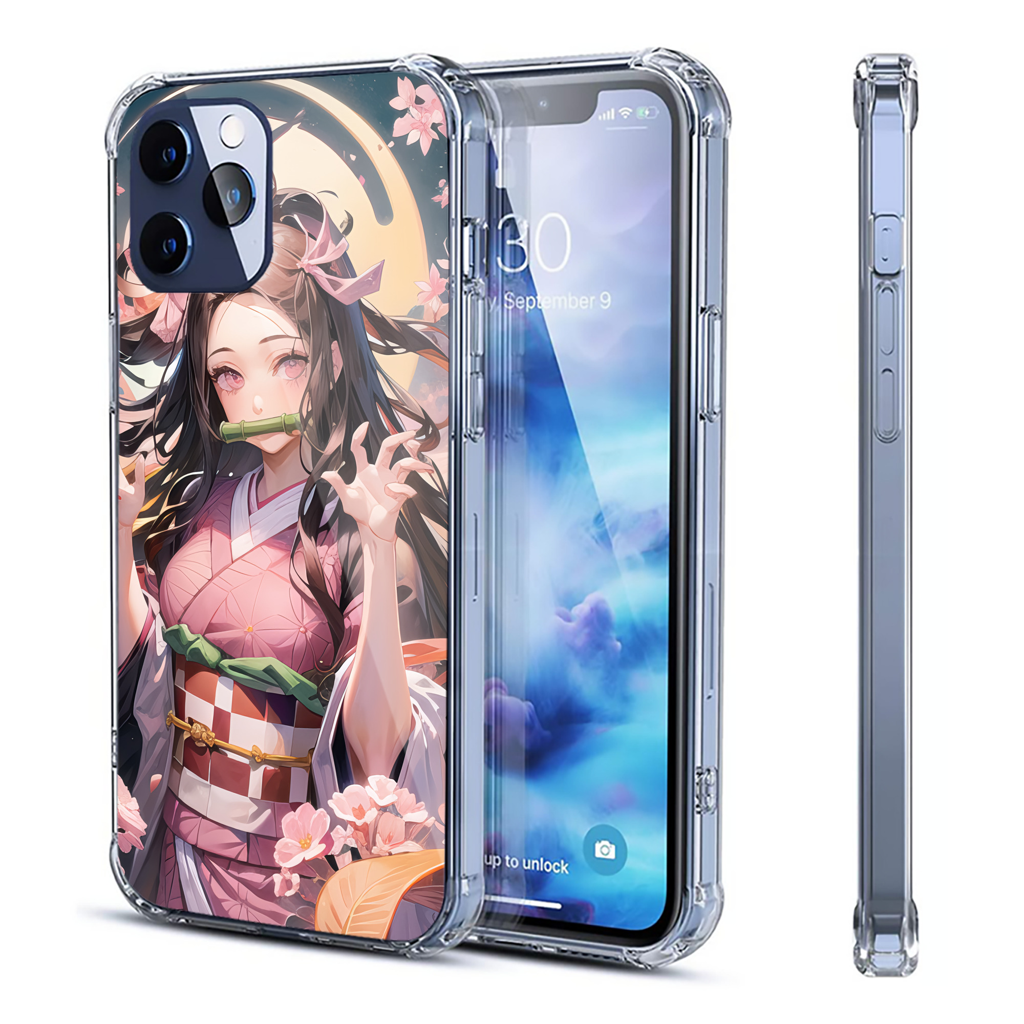 （画像用） 鬼滅の刃（きめつのやいば）竈門 禰󠄀豆子／かまど ねずこ Kamado Nezuko 【iPhone 12シリーズ対応】透明スマホケース（クリアソフトケース）